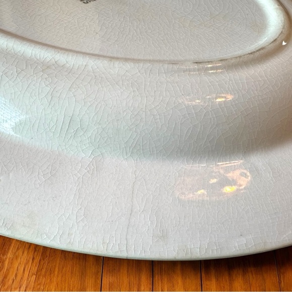 Vintage Wood & Sons “Boutique” Alpine White Ironstone Oval Platter - England - Picture 8 of 13